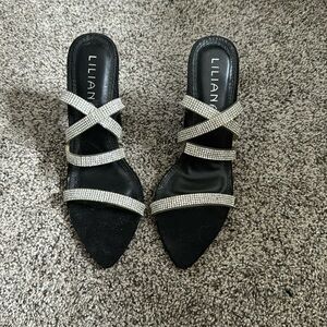 Black strappy heels